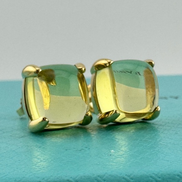 SUPER RARE Tiffany & Co. XL Lemon Quartz Sugar Stack Earrings 18k Yellow Gold 💛 - Picture 3 of 8